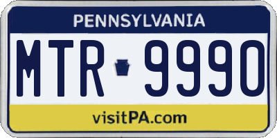 PA license plate MTR9990