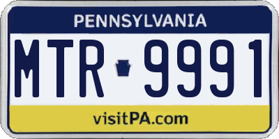 PA license plate MTR9991