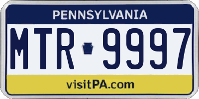 PA license plate MTR9997