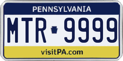 PA license plate MTR9999