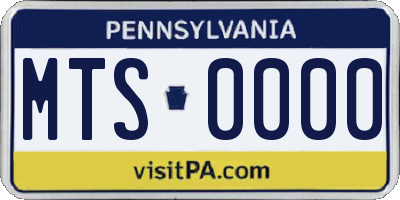 PA license plate MTS0000