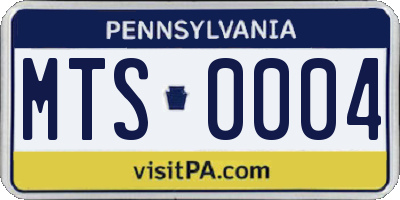 PA license plate MTS0004