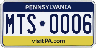 PA license plate MTS0006