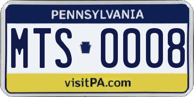 PA license plate MTS0008