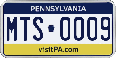 PA license plate MTS0009