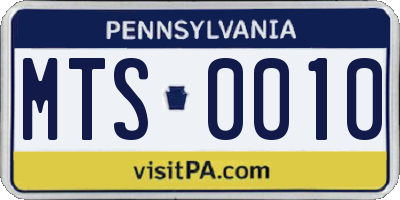 PA license plate MTS0010
