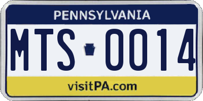 PA license plate MTS0014