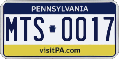 PA license plate MTS0017