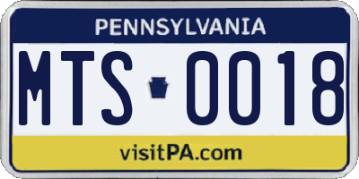 PA license plate MTS0018