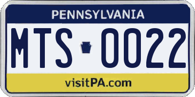 PA license plate MTS0022