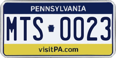 PA license plate MTS0023