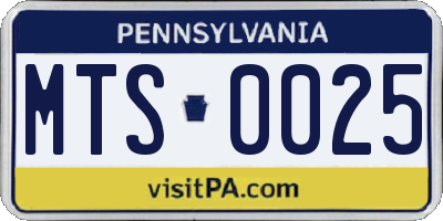 PA license plate MTS0025