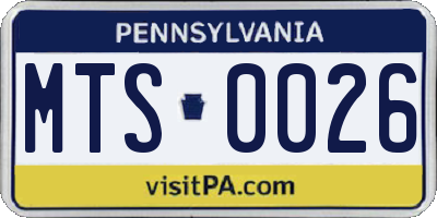 PA license plate MTS0026