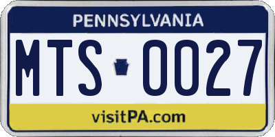 PA license plate MTS0027
