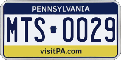 PA license plate MTS0029