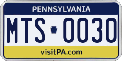 PA license plate MTS0030