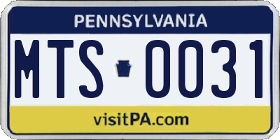 PA license plate MTS0031