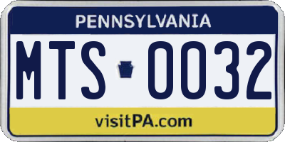 PA license plate MTS0032