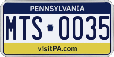 PA license plate MTS0035