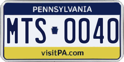 PA license plate MTS0040