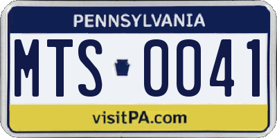 PA license plate MTS0041