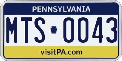 PA license plate MTS0043