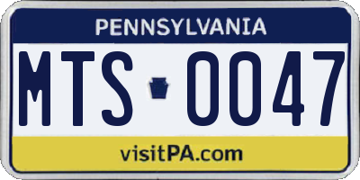 PA license plate MTS0047