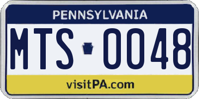 PA license plate MTS0048