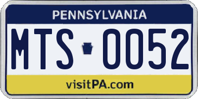 PA license plate MTS0052