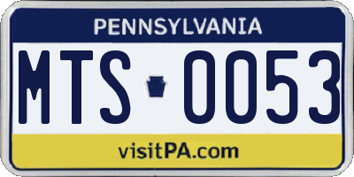PA license plate MTS0053