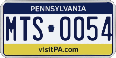 PA license plate MTS0054