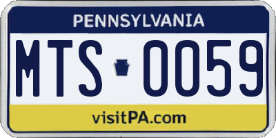 PA license plate MTS0059
