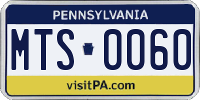 PA license plate MTS0060