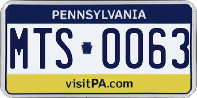 PA license plate MTS0063