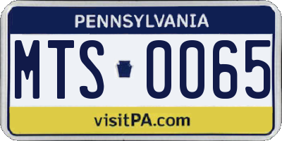 PA license plate MTS0065