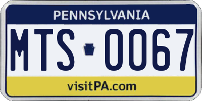 PA license plate MTS0067