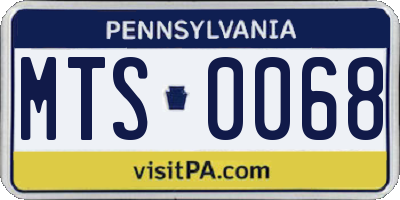PA license plate MTS0068