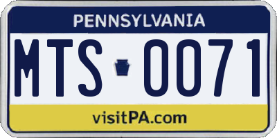 PA license plate MTS0071