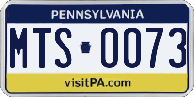 PA license plate MTS0073