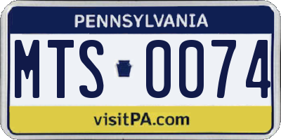 PA license plate MTS0074