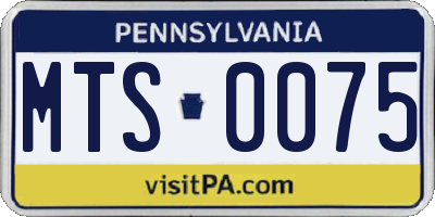 PA license plate MTS0075