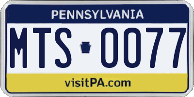 PA license plate MTS0077