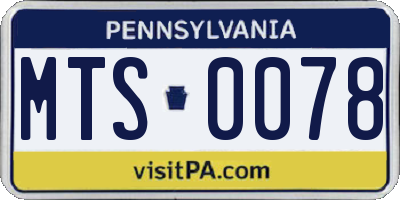 PA license plate MTS0078