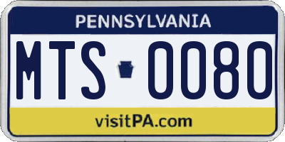 PA license plate MTS0080