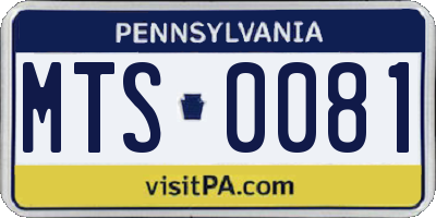 PA license plate MTS0081