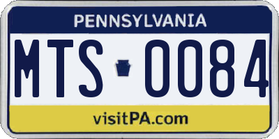 PA license plate MTS0084
