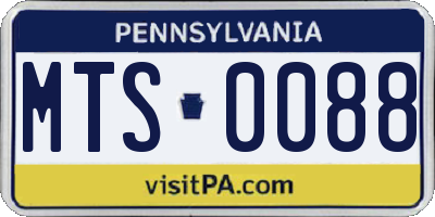 PA license plate MTS0088