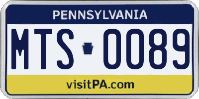 PA license plate MTS0089