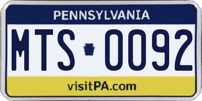PA license plate MTS0092