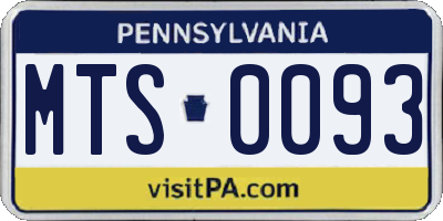 PA license plate MTS0093